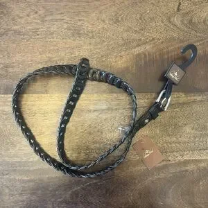 NEW Patricia Nash Calabria Chainlink Woven Black Leather Belt L Patricia Nash Melissa Braided Leather Belt | HSN main image 4